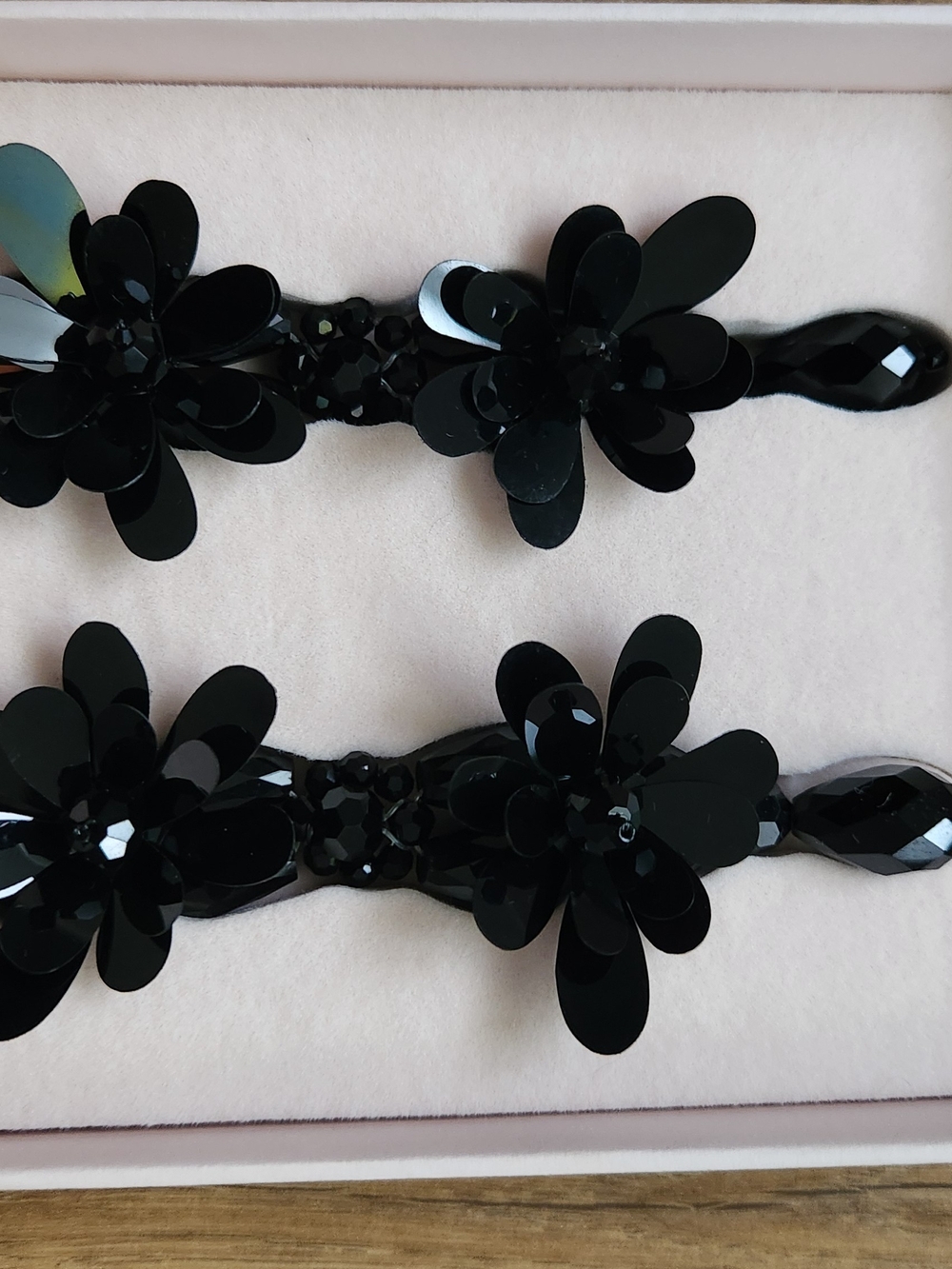 Simone Rocha and H&M Black Floral Sequin Earrings